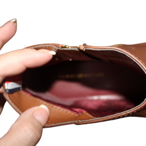 Tommy Hilfiger Fawn 2 Leather Almond Toe Ankle Cognac size 9 1/2 M New - Picture 9 of 14